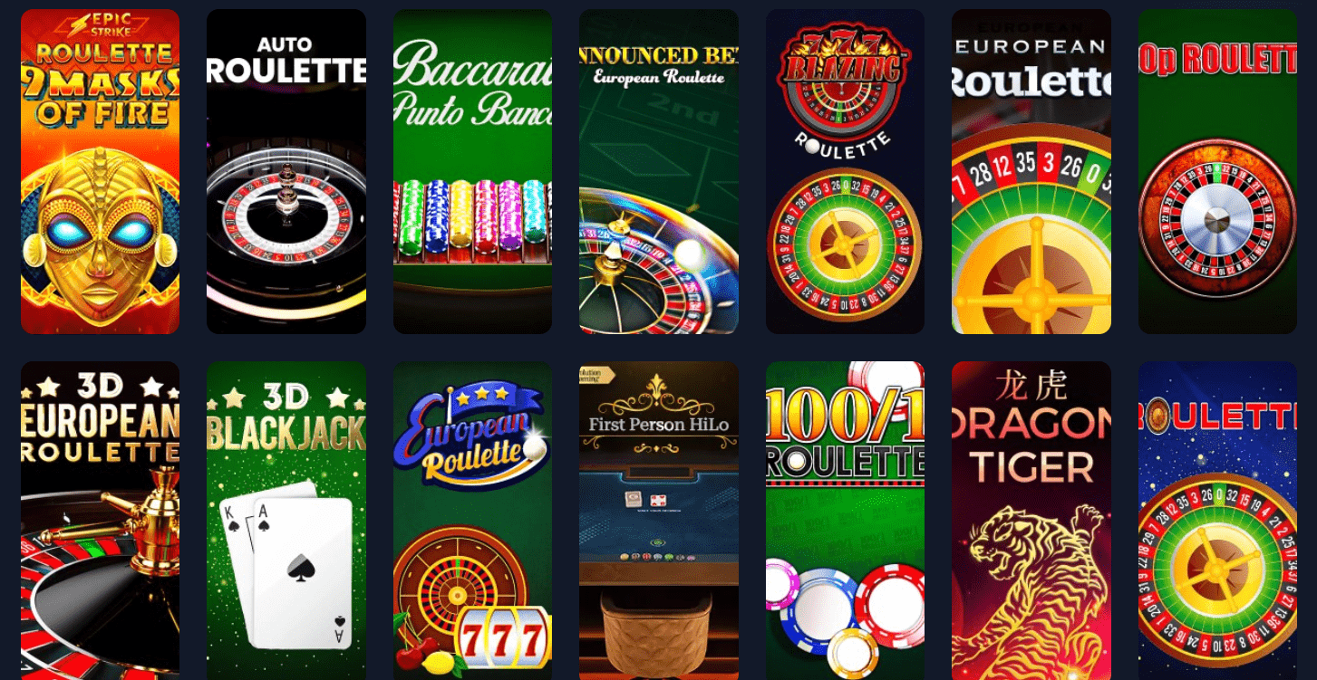 spinzwin casino table games