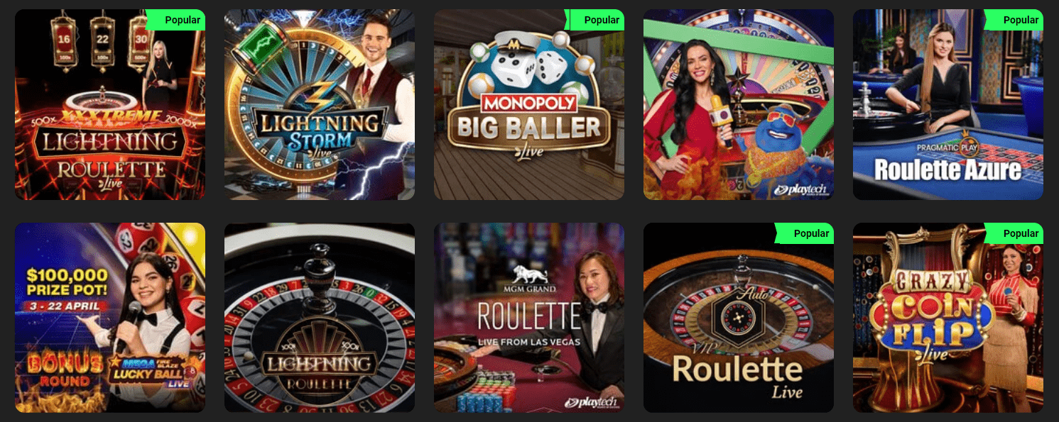 swift casino live games