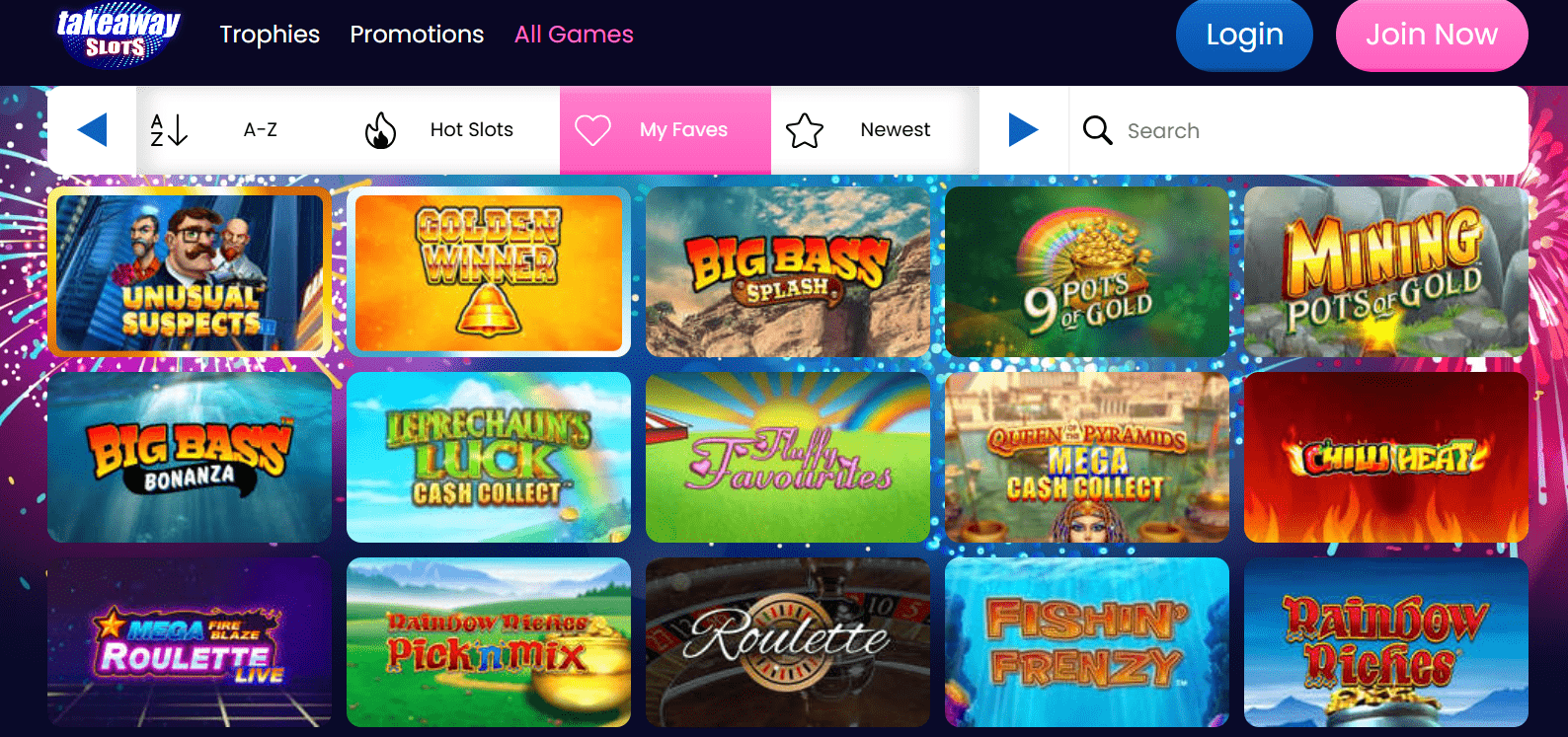 takeaway slots all games