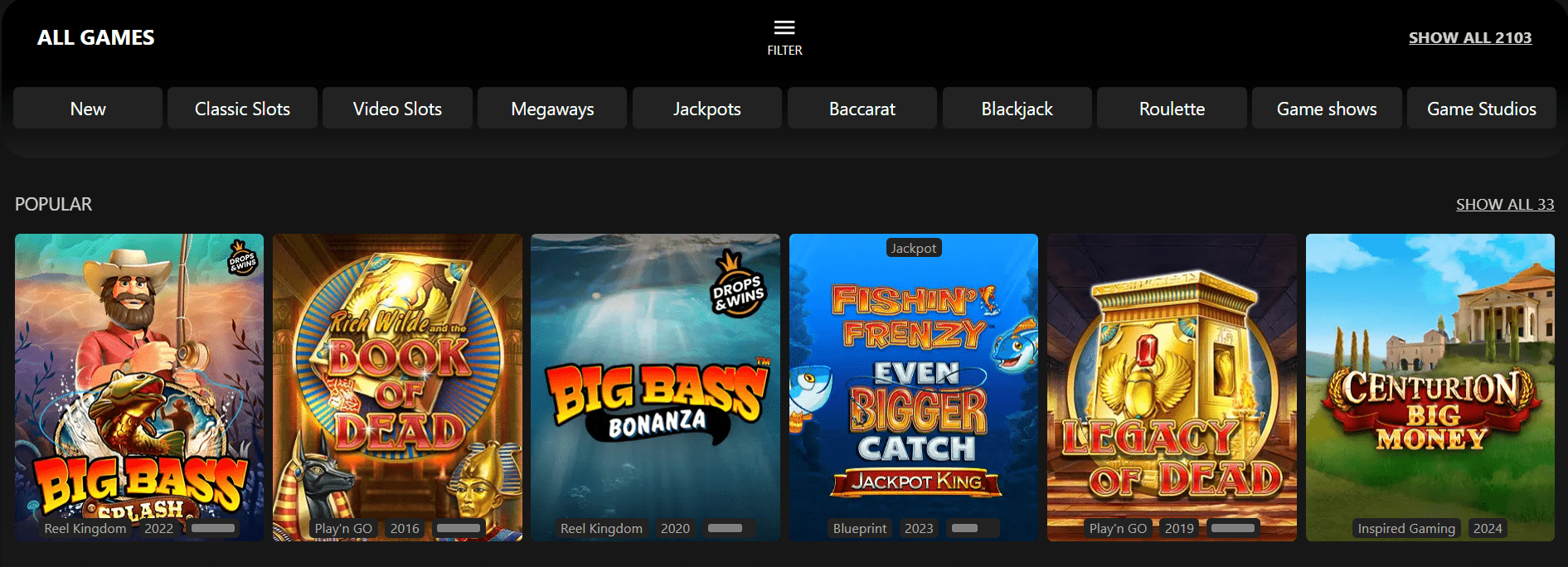 vips casino games