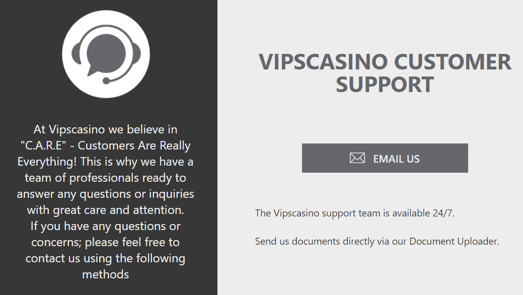 vips casino support