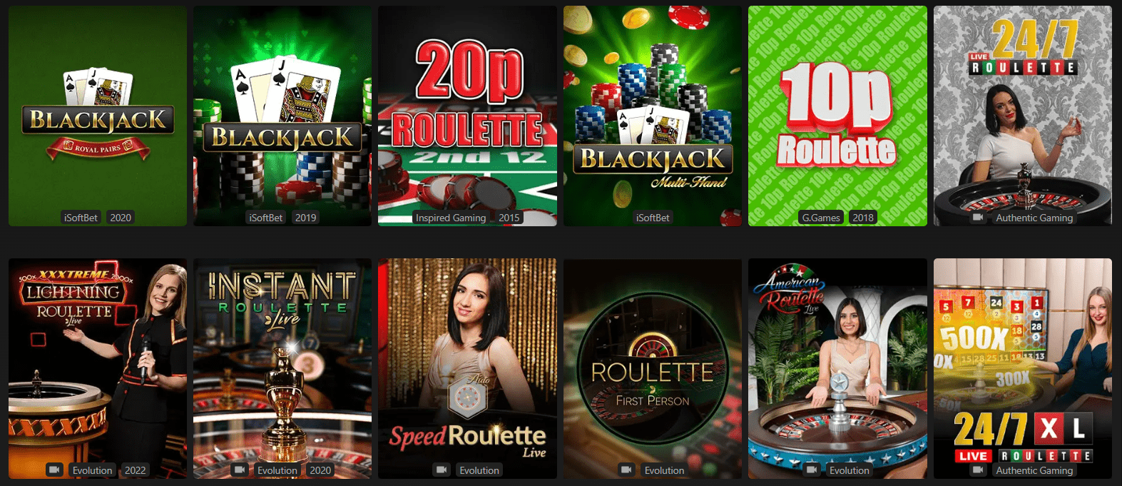 vips casino table and live games