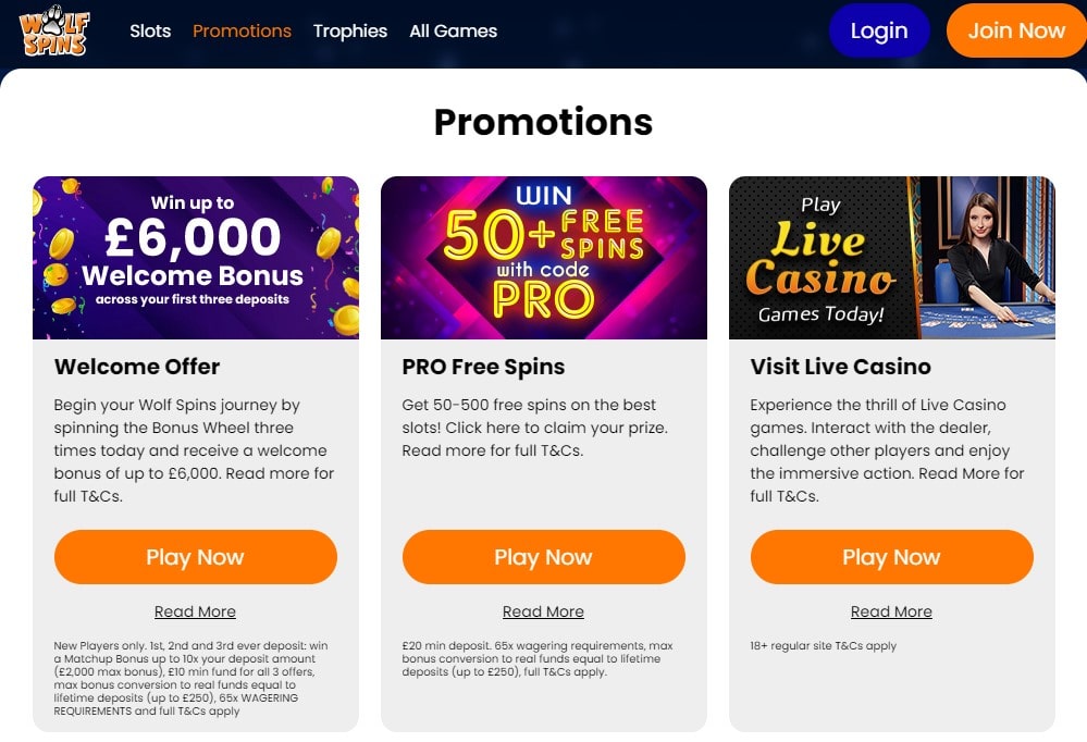 wolf spins casino promotions