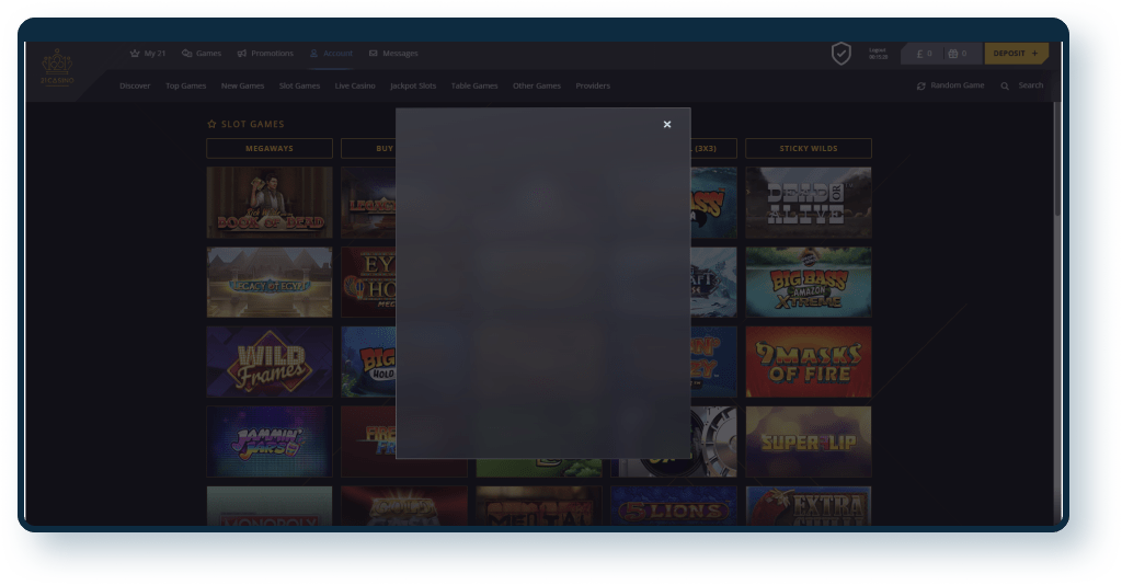 21 casino deposit issue