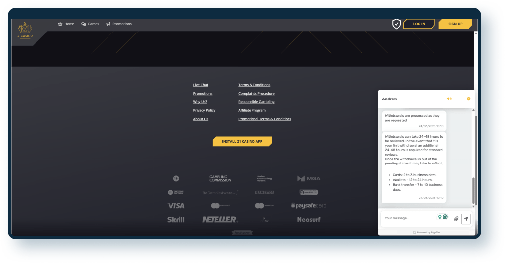 21 casino live-chat 4