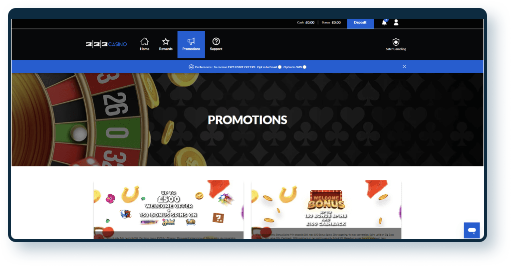 333 Casino Promotions