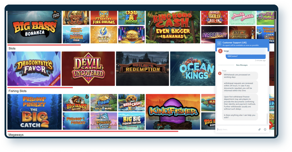 666 Casino Live Chat 3