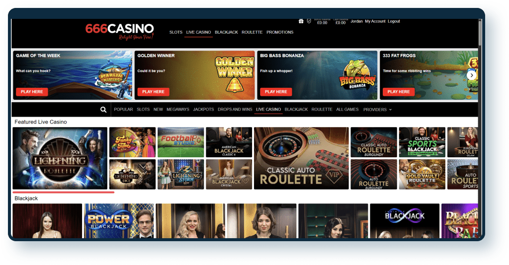 666 Casino Live Dealer Games