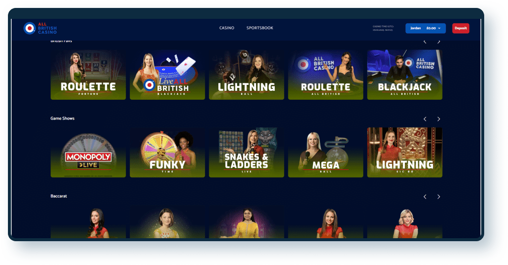All British Casino Live Games 2