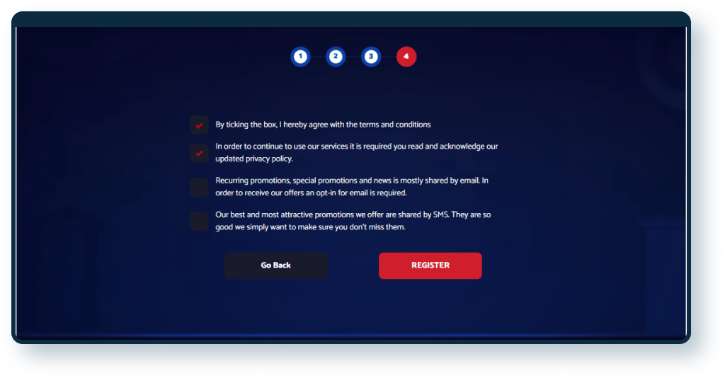 All British Casino Registration step 5