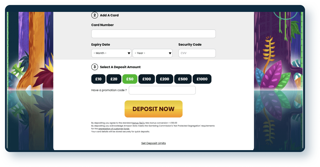 Amazon Slots Deposit step 2
