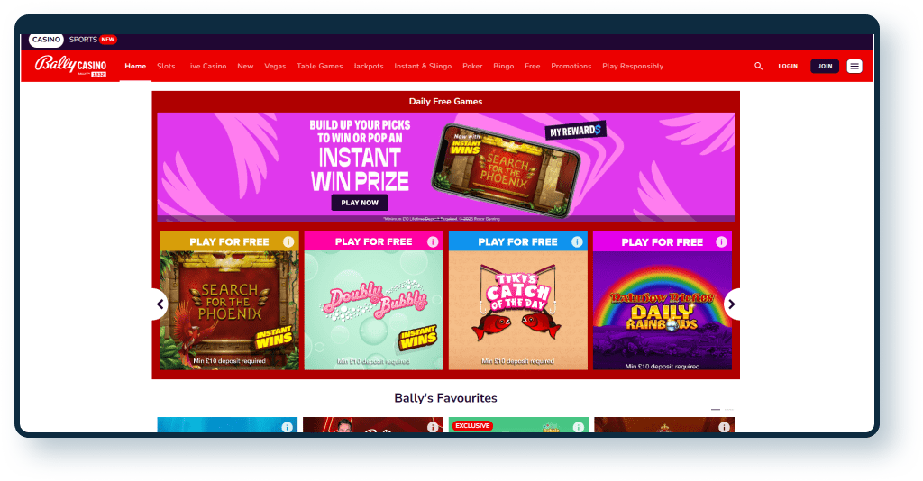 Bally Casino Registration step 1