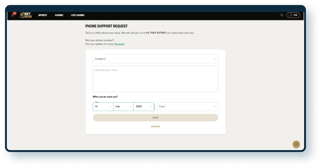 BetMGM Phone Support