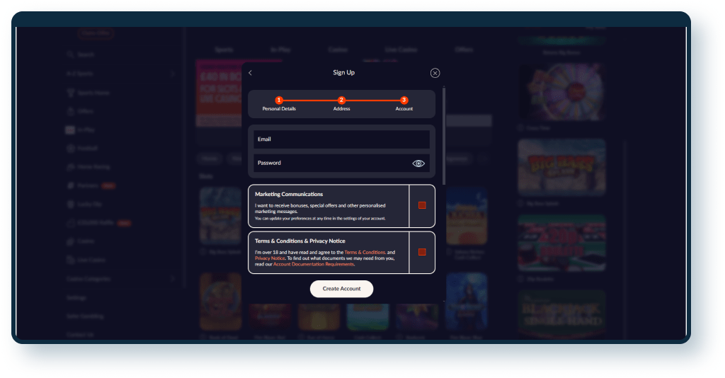 Betano Registration step 3