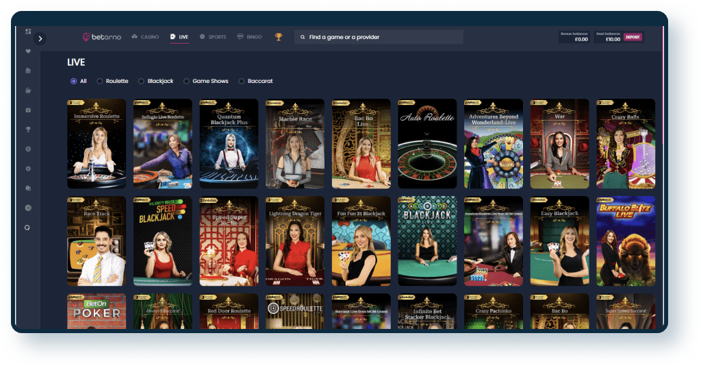 Betarno Live Casino
