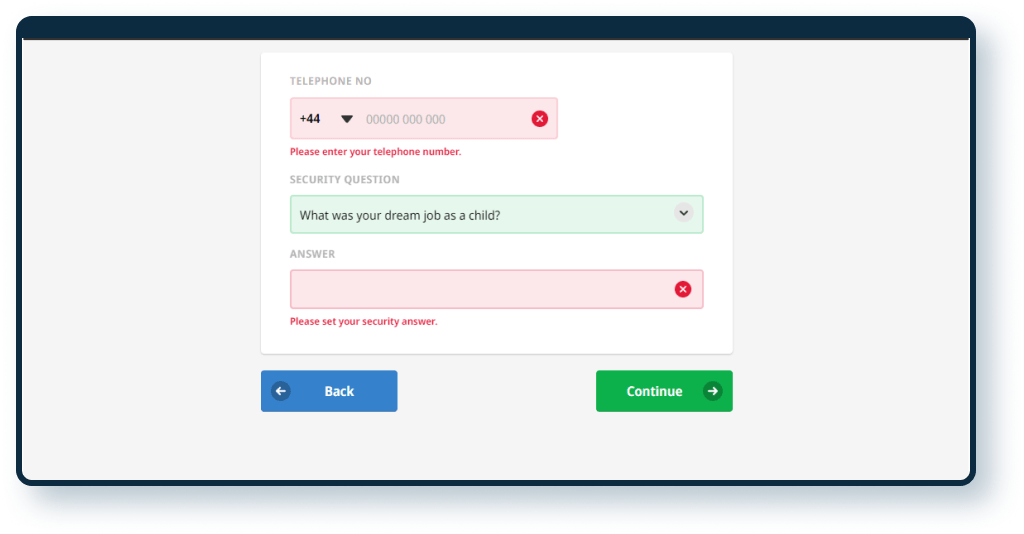 Betfred Casino Registration step 4