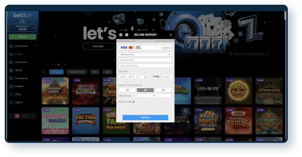 Betiton Casino Deposit step 2