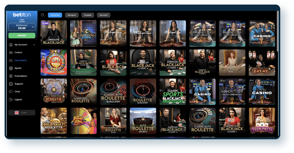 Betiton Casino Live Dealer Games