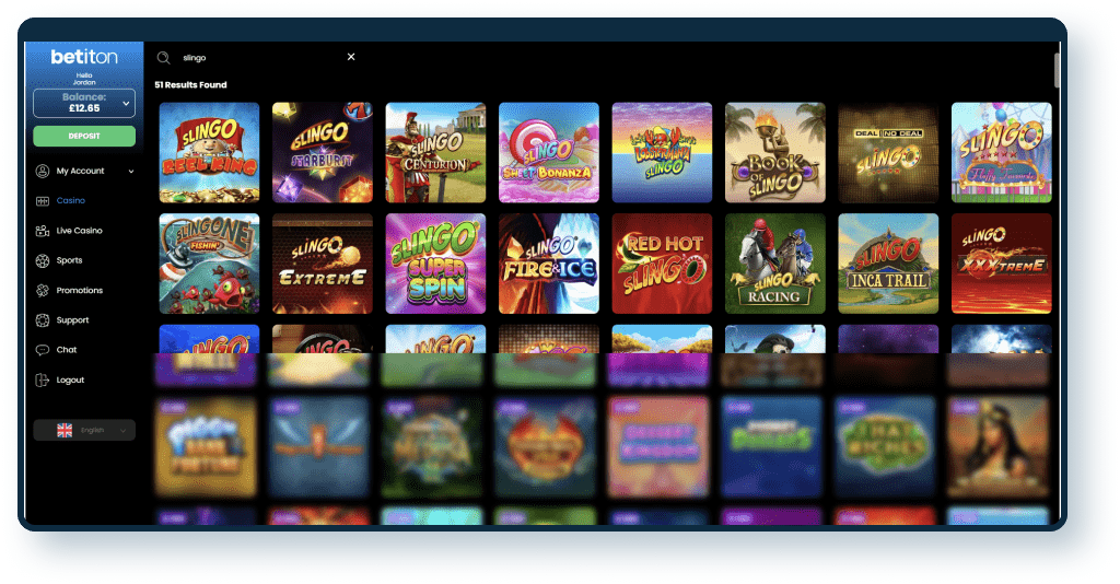Betiton Casino Search Glitch
