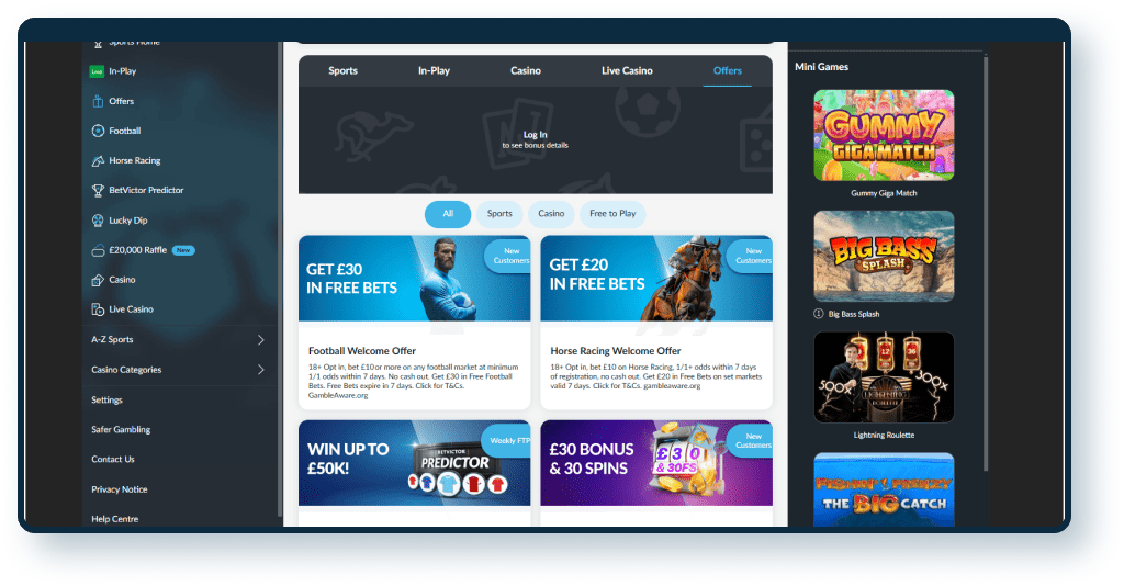 Betvictor Casino Registration step 1