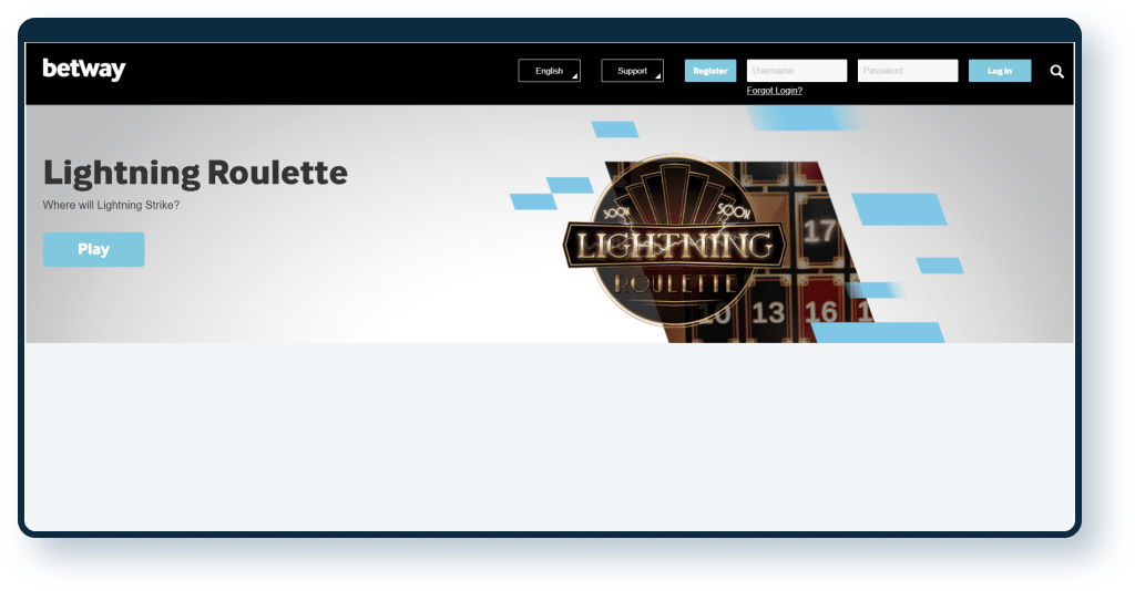 Betway Casino Registration step 1