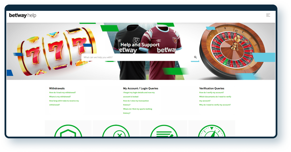 Betway Casino faq page