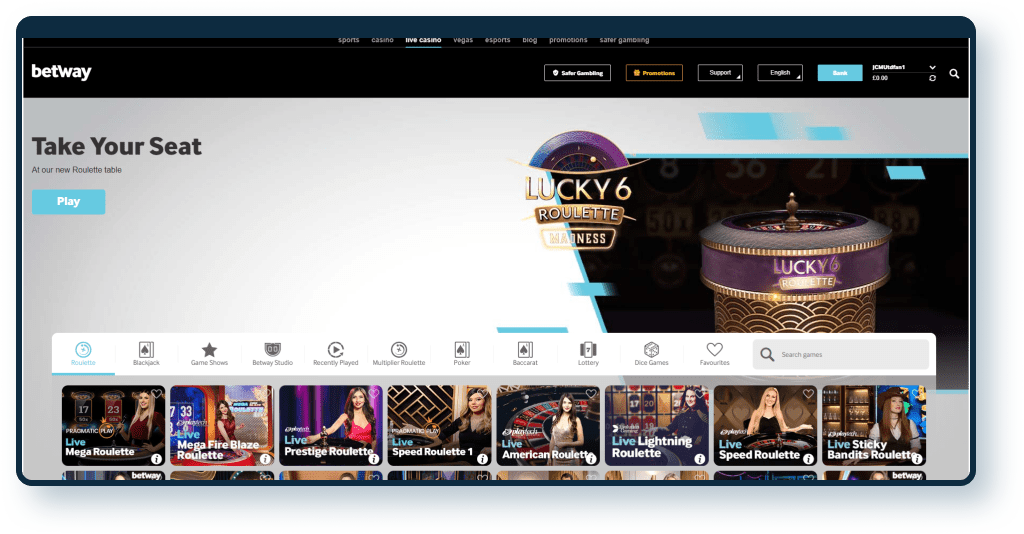 Betway Live Casino