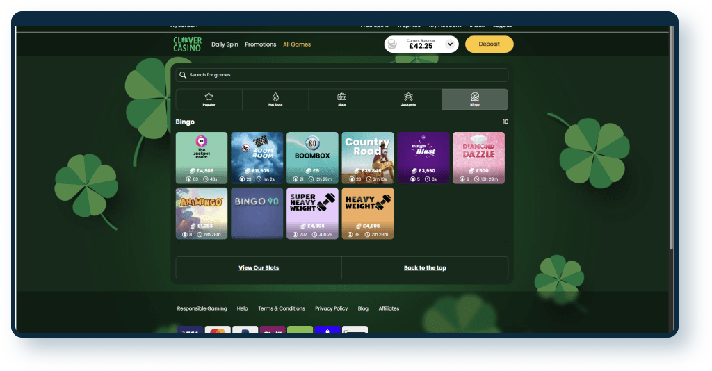 Clover Casino Bingo Games