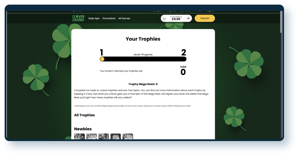 Clover Casino Trophies