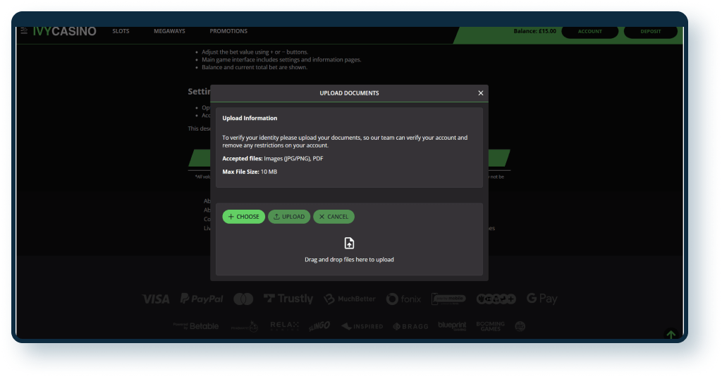 Ivy Casino KYC