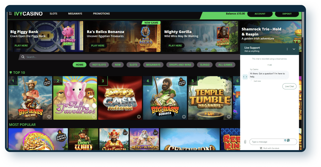 Ivy Casino Live Chat 1