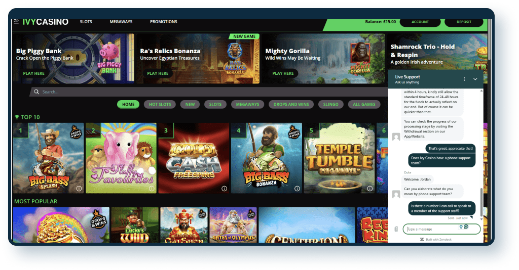 Ivy Casino Live Chat 4