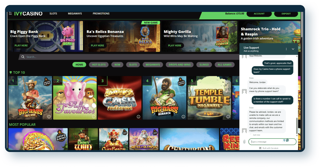 Ivy Casino Live Chat 5