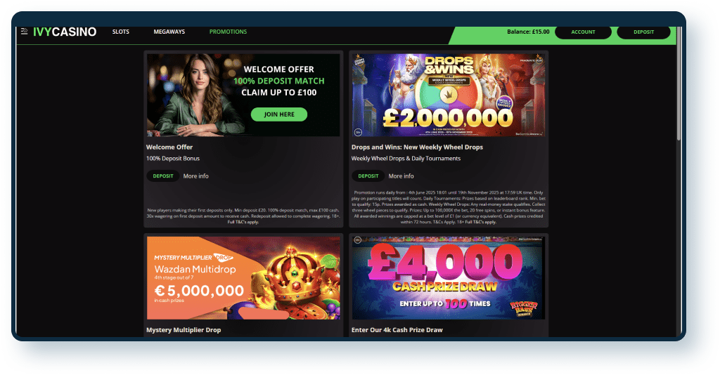 Ivy Casino Promotions