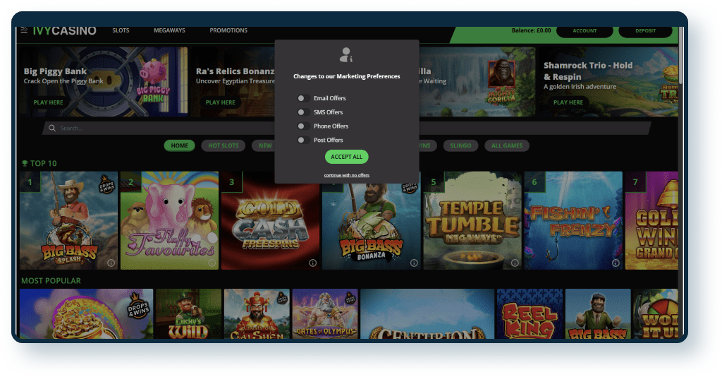 Ivy Casino Registration step 2