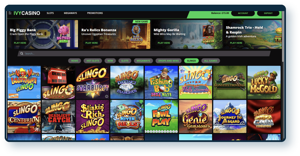 Best Slingo Games at Ivy Casino