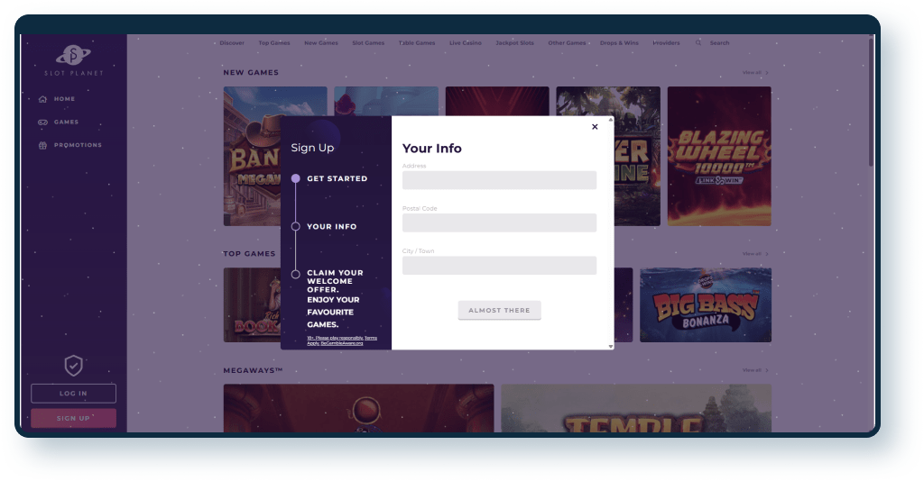 Slot Planet Registration step 4