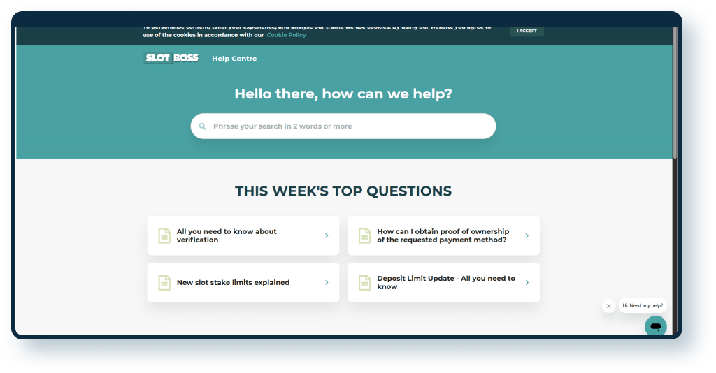Slot Boss FAQ page