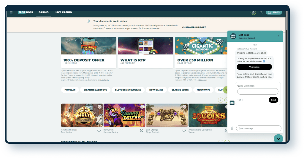 Slot Boss Live Chat 1