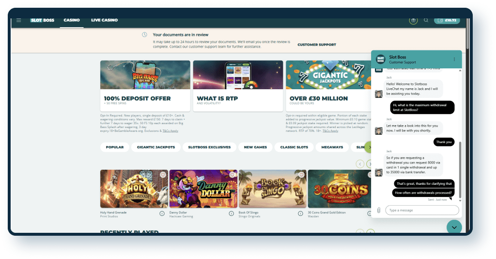 Slot Boss Live Chat 3