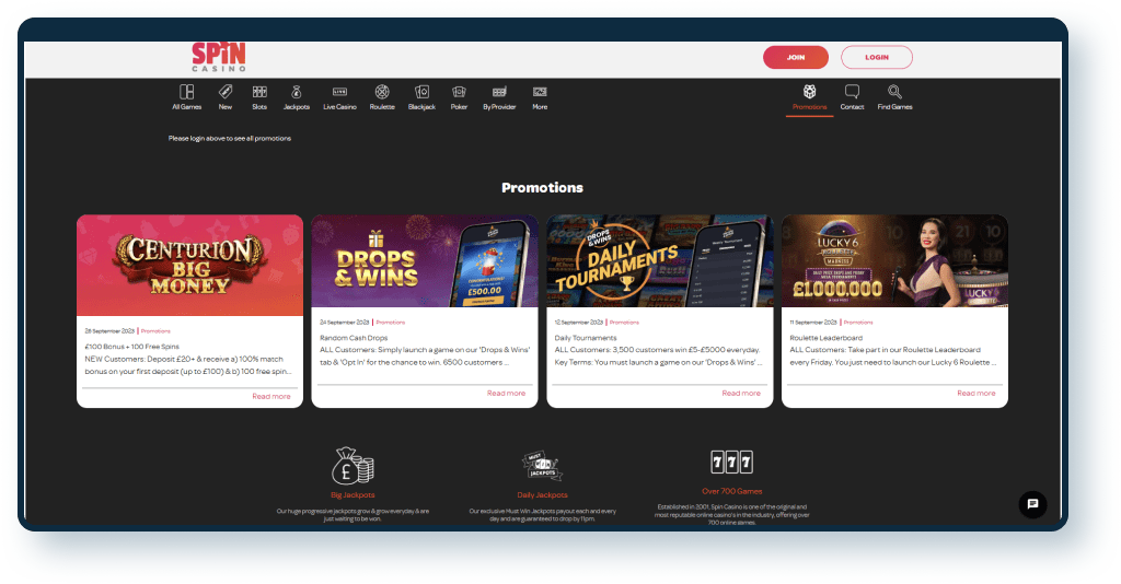 Spin Casino Promotions 2