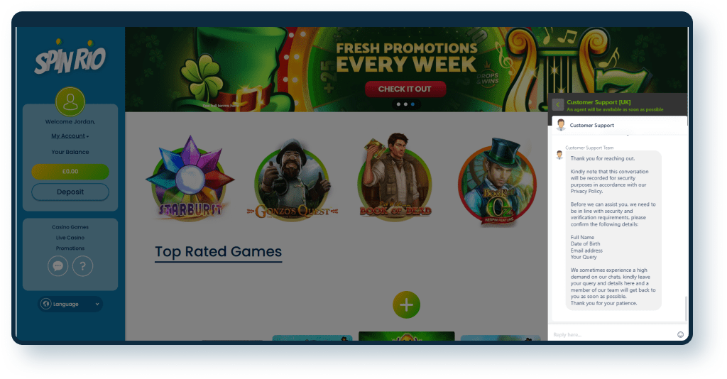 Spin Rio Casino Live Chat 1