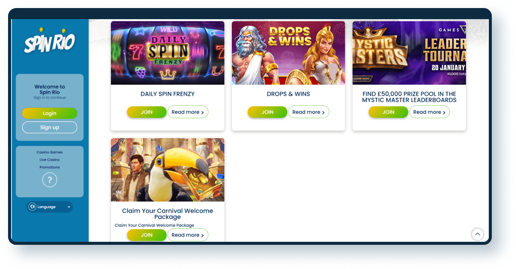 Spin Rio Casino Promotions