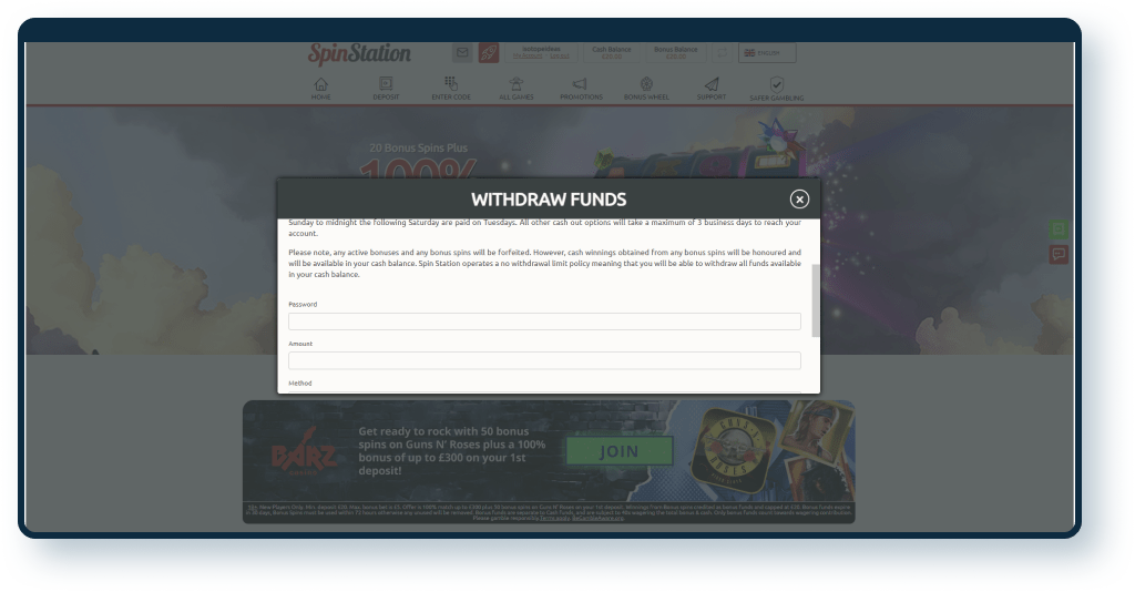 Spin Station Casino Withdrawal