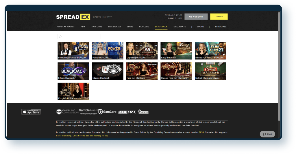 SpreadEx Blackjack