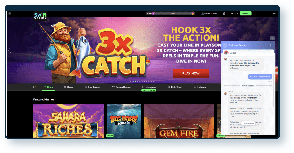 Swift Casino Live Chat 2