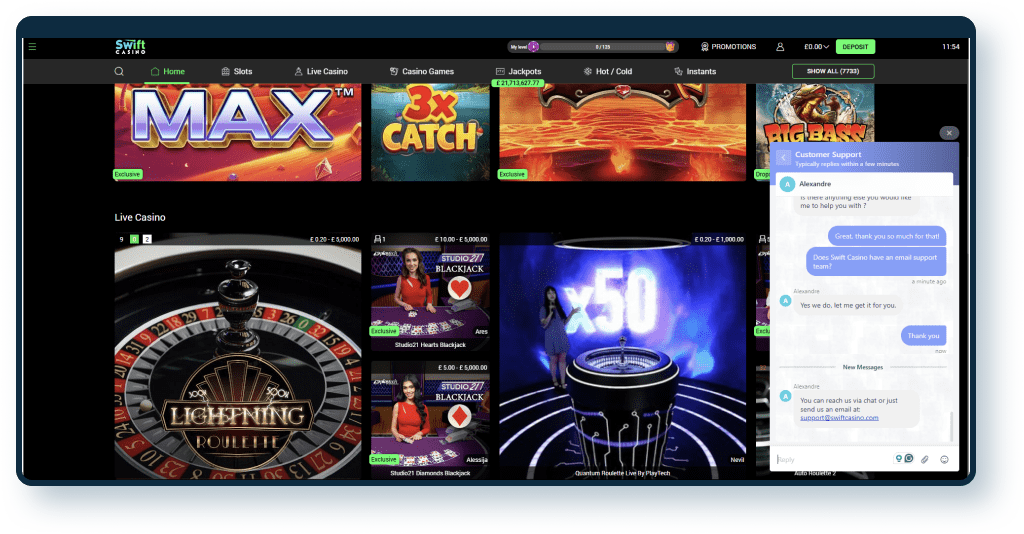 Swift Casino Live Chat 5