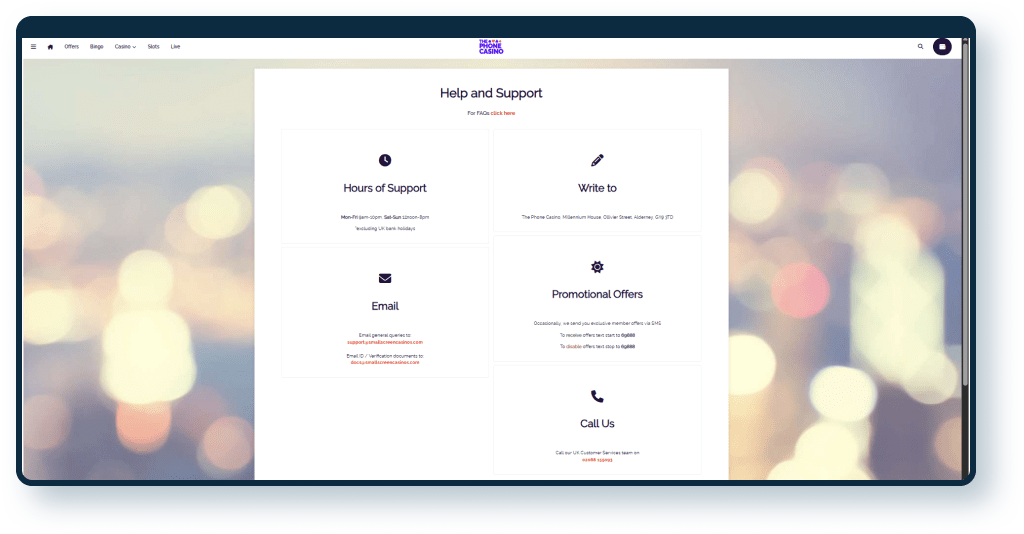 The Phone Casino Support