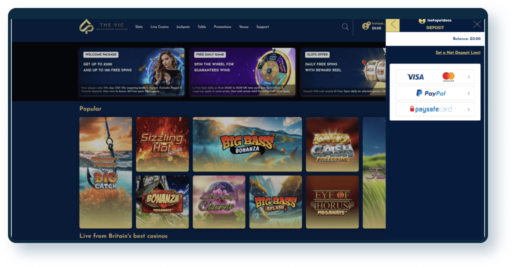 The Vic Casino Deposit 1