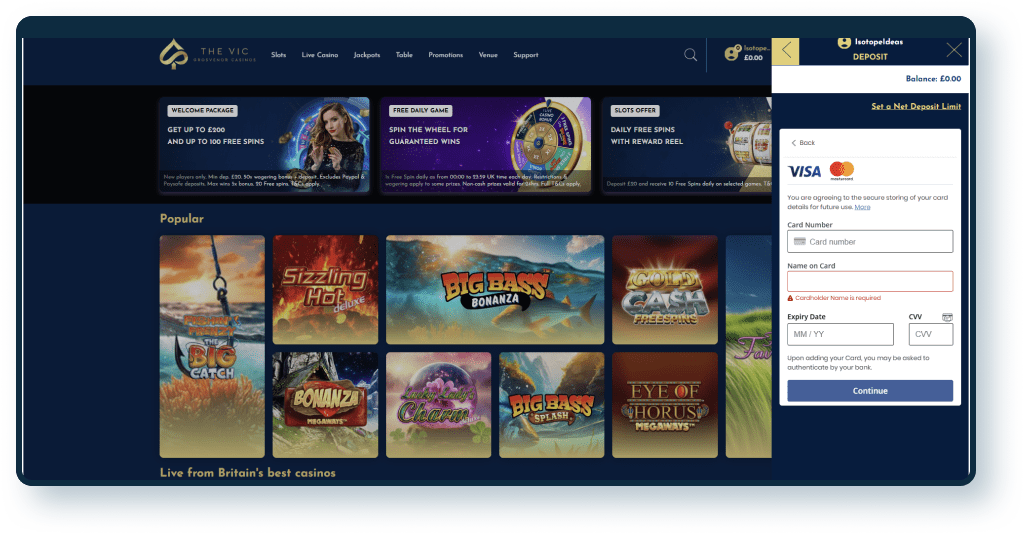 The Vic Casino Deposit 2